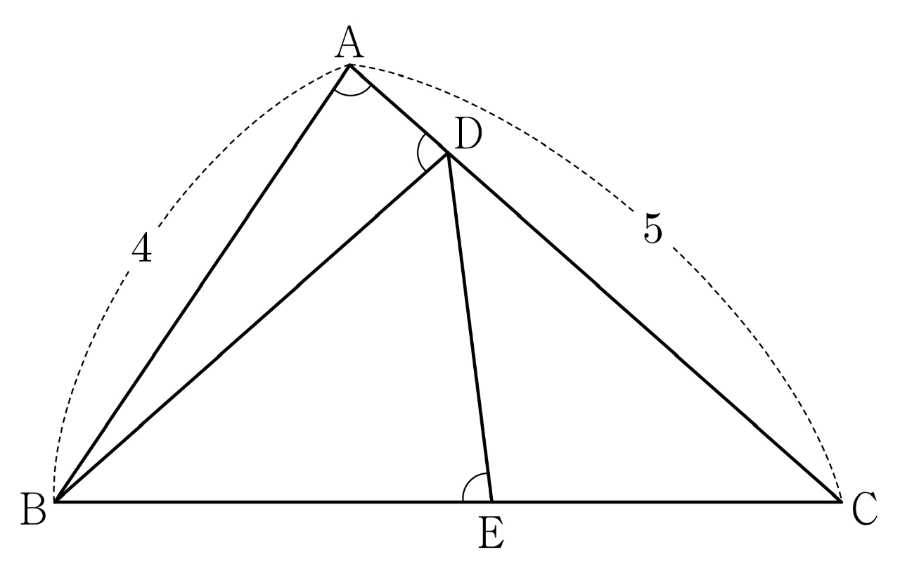 삼각형 ABC와 점 D, E